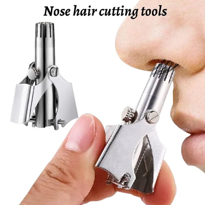 Stainless Steel Manual Nose Hair Trimmer - Portable and Washable